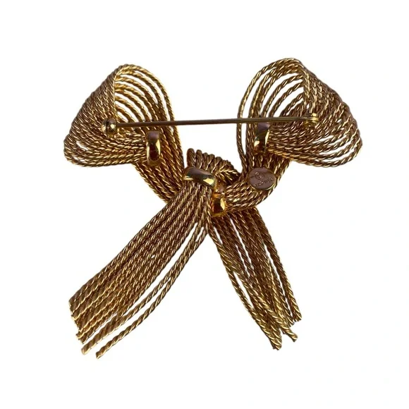 Vintage Bow Tie Brooch 3 inch - Picture 3 of 4
